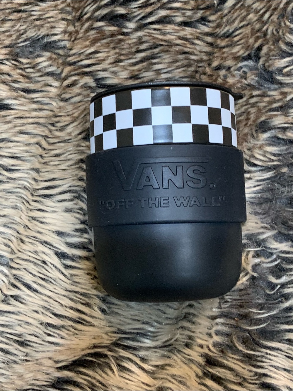 Vans Family Checkered Stoneware Tumbler 12 fl oz/355 mL w Lid Sleeve NWT